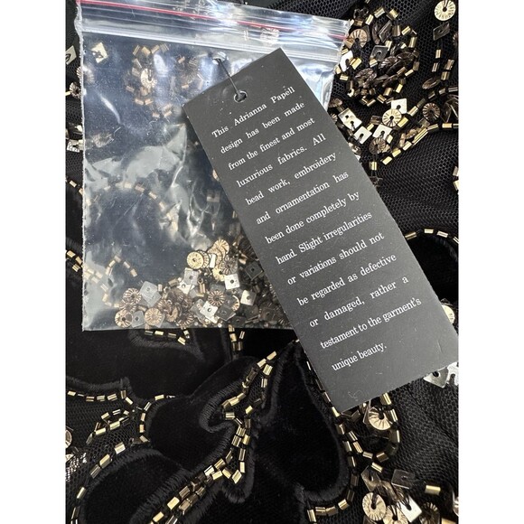 Adrianna Papell Women's Petite Beaded Taffeta-Skirt Gown Maxi Dress Black 6P - Picture 16 of 16